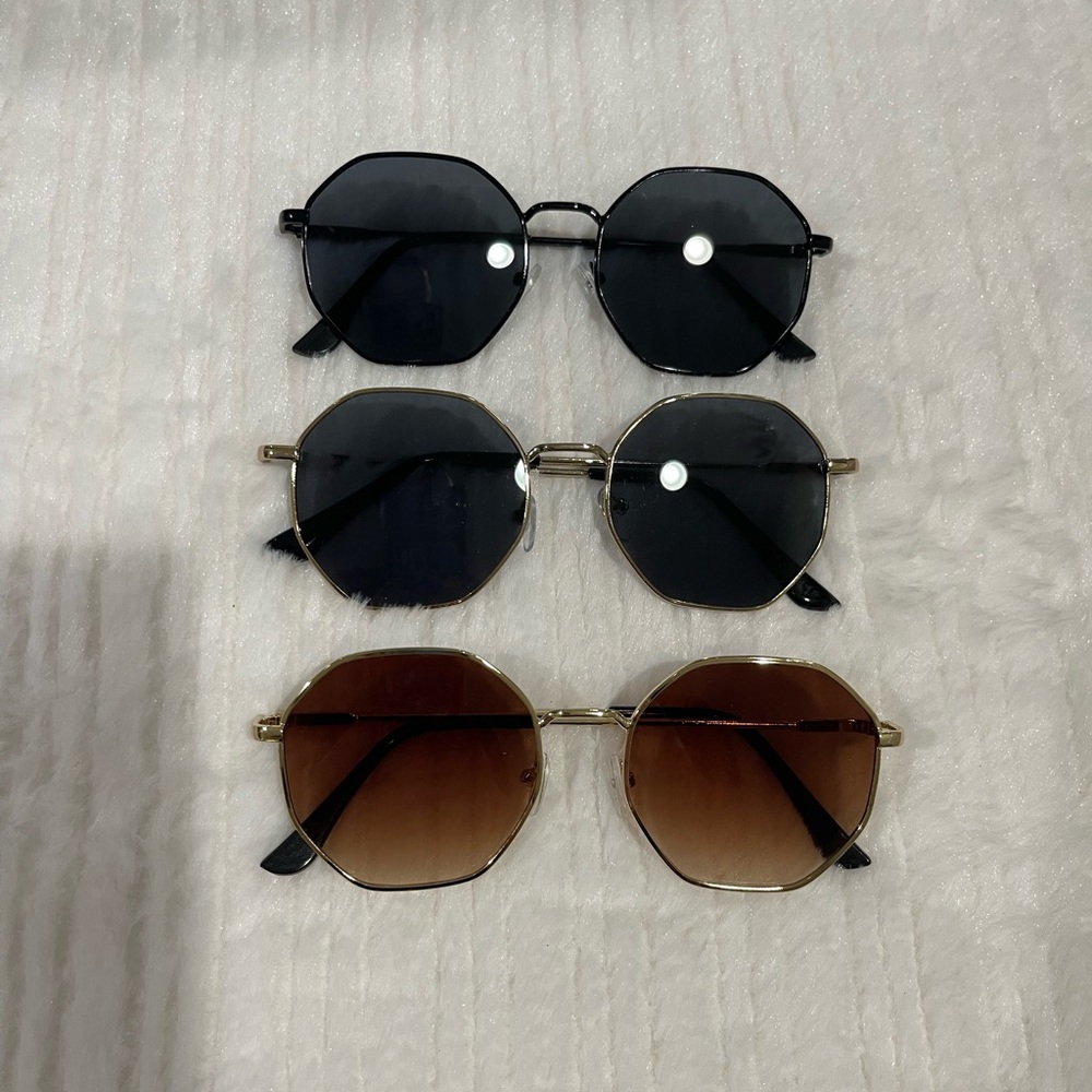 Geometric Metal Sunglasses - Bundle of 3 pairs